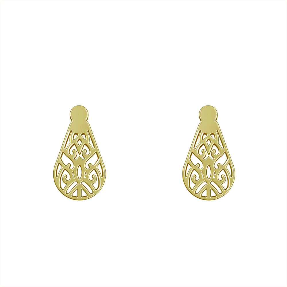 گوشواره طلا 18 عیار زنانه مدوپد مدل هندسی کد GA1-14635