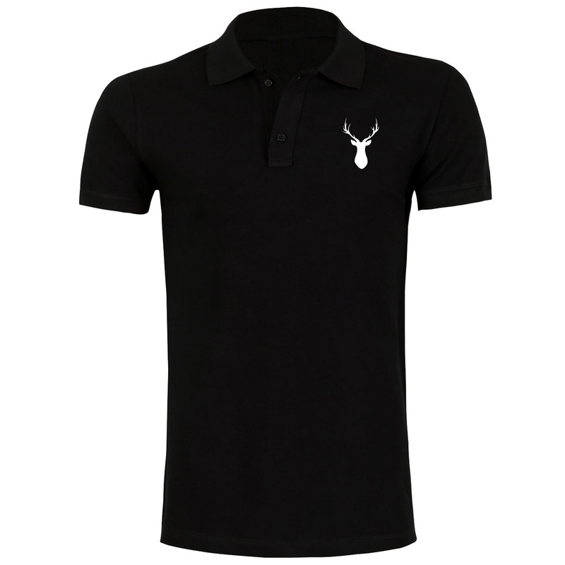 پولوشرت آستین کوتاه مردانه مدل گوزن X153 رنگ مشکی