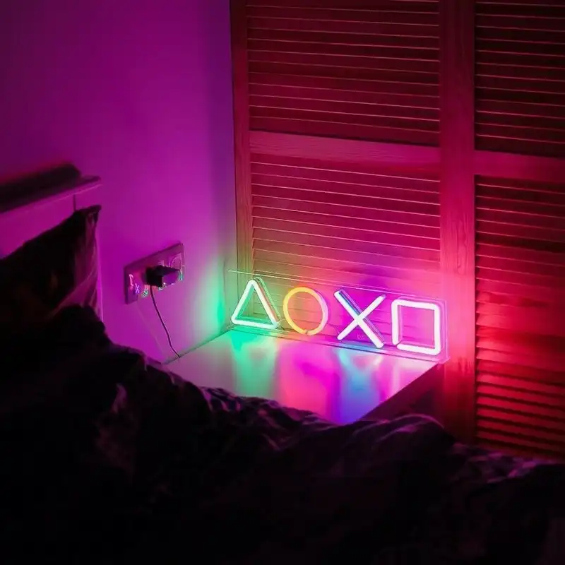 چراغ نئونی دیواری طرح آیکون دسته پلی استیشن