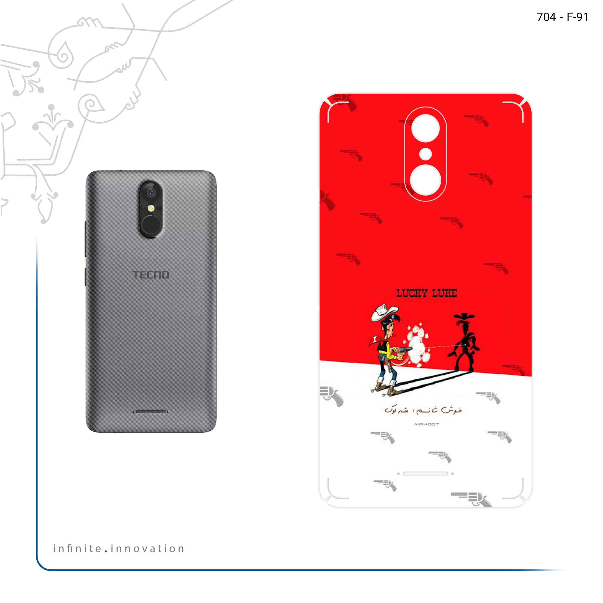 برچسب پوششی ماهوت مدل Lucky Luke مناسب برای گوشی موبایل تکنو WX3F LTE