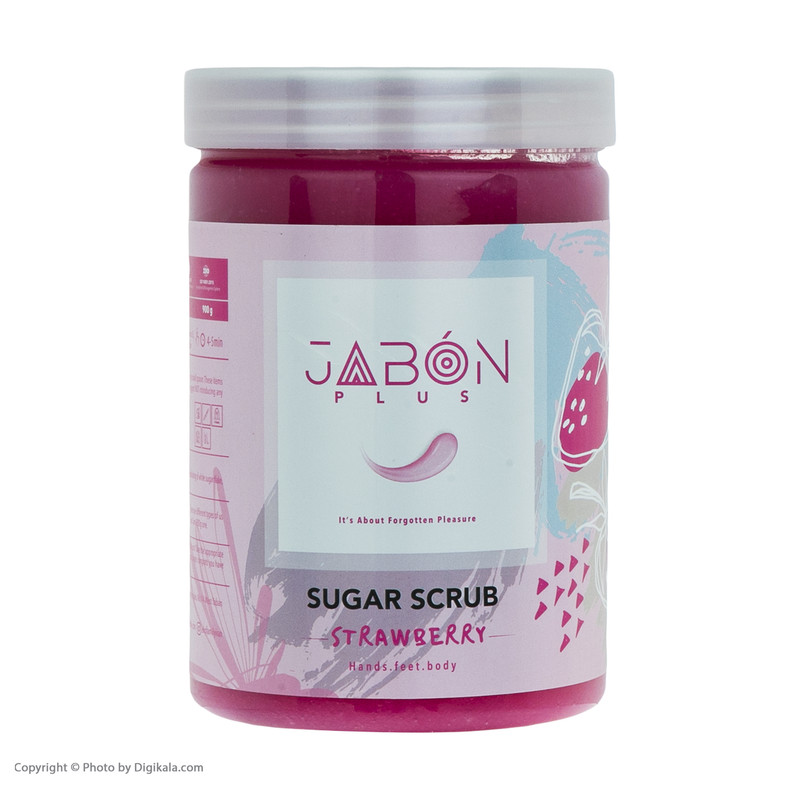 اسکراب شکری لایه بردار پوست ژبن پلاس مدل Strawberry وزن 900 گرم