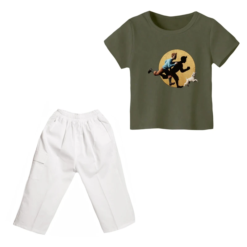 ست تی شرت و شلوارک پسرانه مدل تن تن