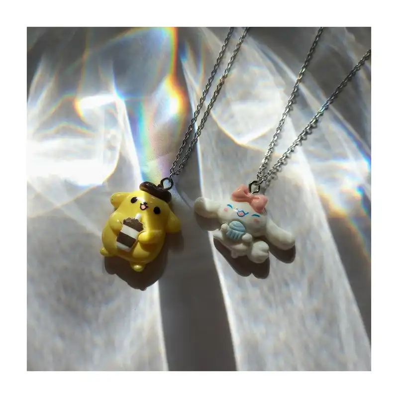 گردنبند زنانه مدل خرگوش سینامورول و سگ پم پم پورین بسته 2 عددی