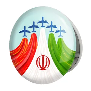 آینه جیبی خندالو طرح پرچم ایران مدل تاشو کد 23946 