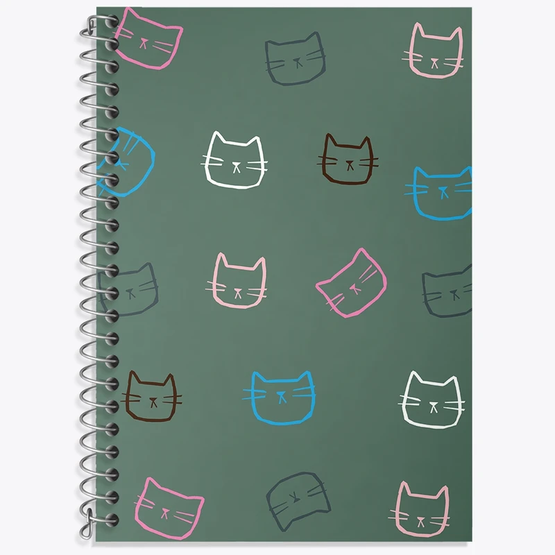 دفتر زبان 50 برگ خندالو مدل دو خط طرح گربه کد N1517