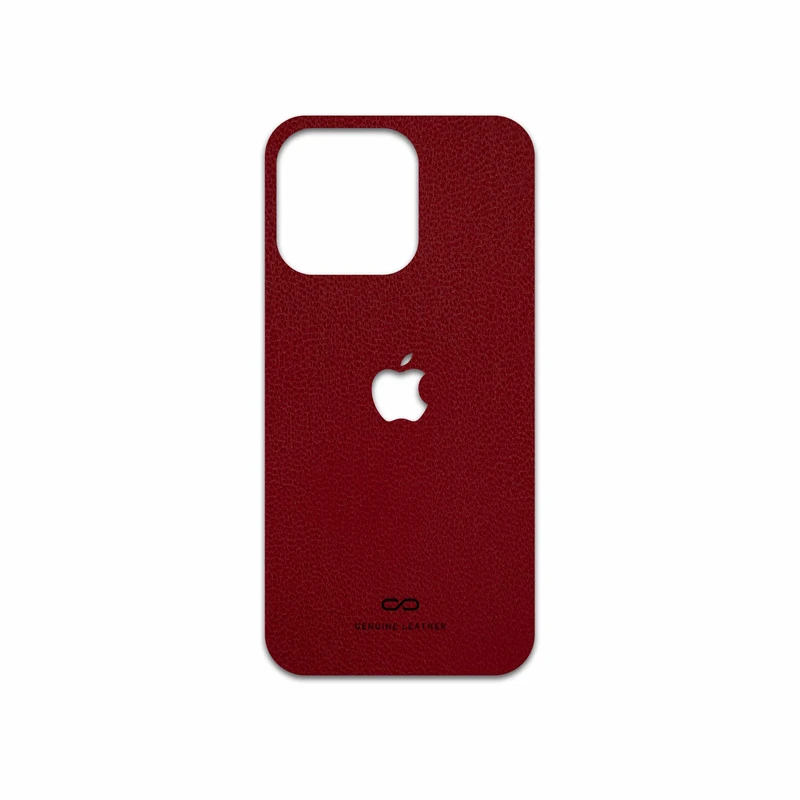 برچسب پوششی ماهوت مدل Red-Leather مناسب برای گوشی موبایل اپل iPhone 13 Pro Max