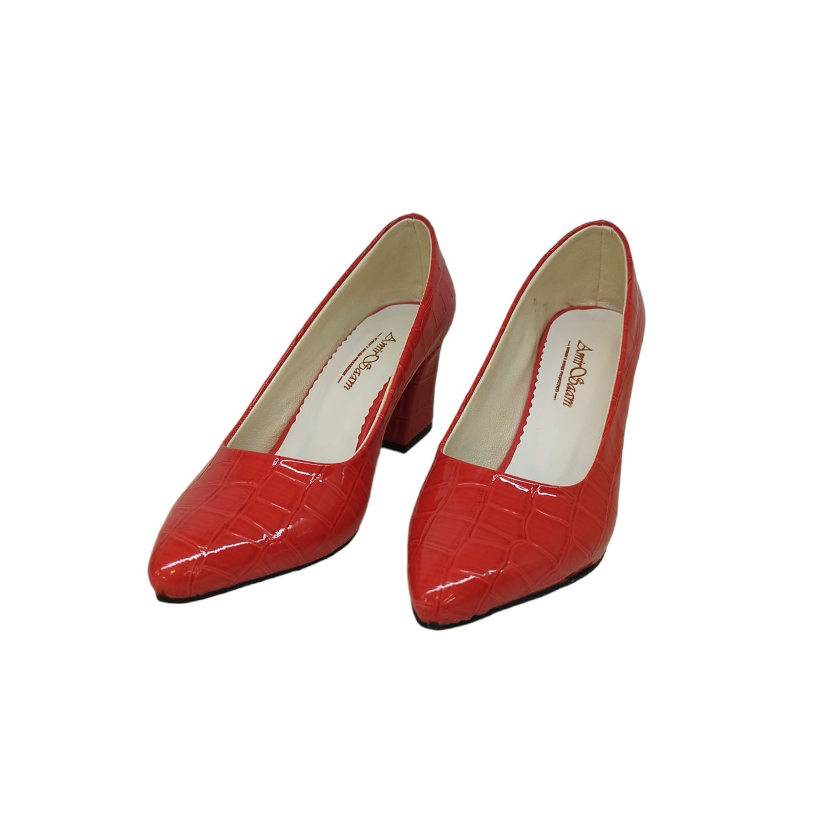 کفش زنانه مدل کروکودیلی 2 ورنی رنگ قرمز -  - 2