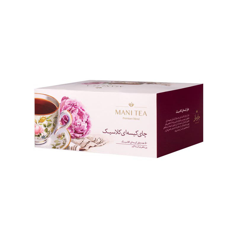 چای سیاه کلاسیک کیسه ای چای مانی بسته 50 عددی