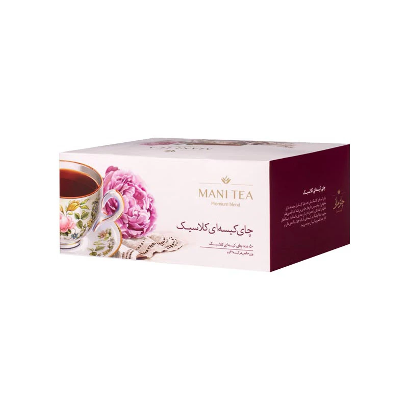 چای سیاه کلاسیک کیسه ای چای مانی بسته 50 عددی