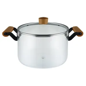 قابلمه پیرکس مدل شعله مستقیم دسته چوبی سایز 22