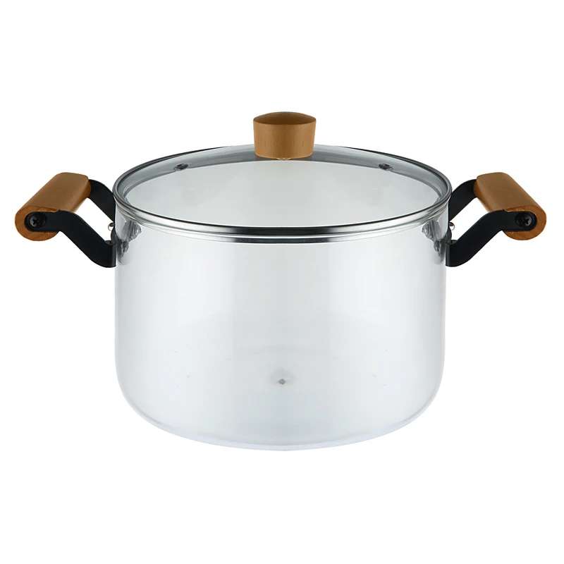 قابلمه پیرکس مدل شعله مستقیم دسته چوبی سایز 22