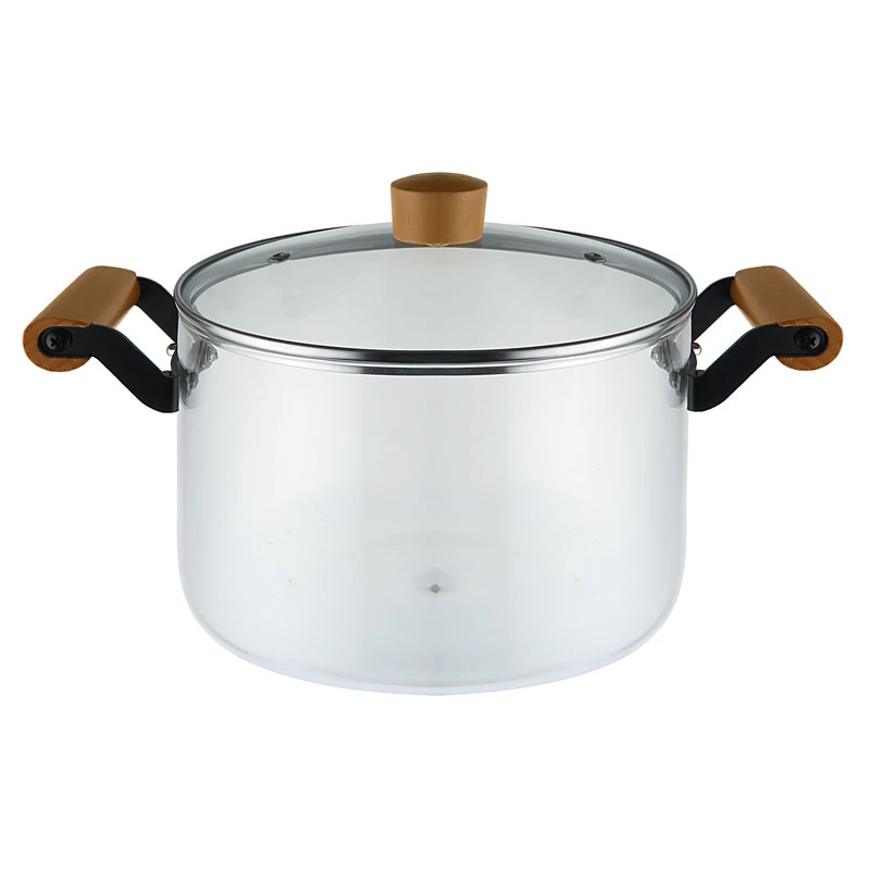 قابلمه پیرکس مدل شعله مستقیم دسته چوبی سایز 22