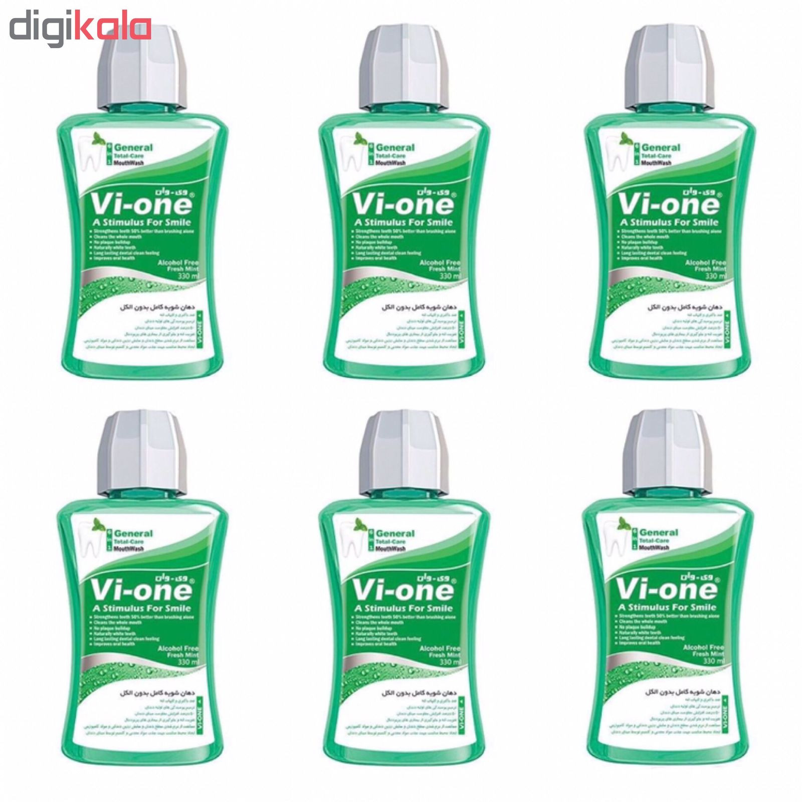 دهان شویه وی وان مدل General Fresh Mint حجم 330 میلی لیتر بسته 6 عددی -  - 2