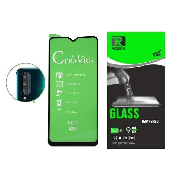 محافظ صفحه نمایش روبیکس مدل CR-A20sمناسب برای گوشی موبایل سامسونگ Galaxy A20s به همراه محافظ لنز دوربین