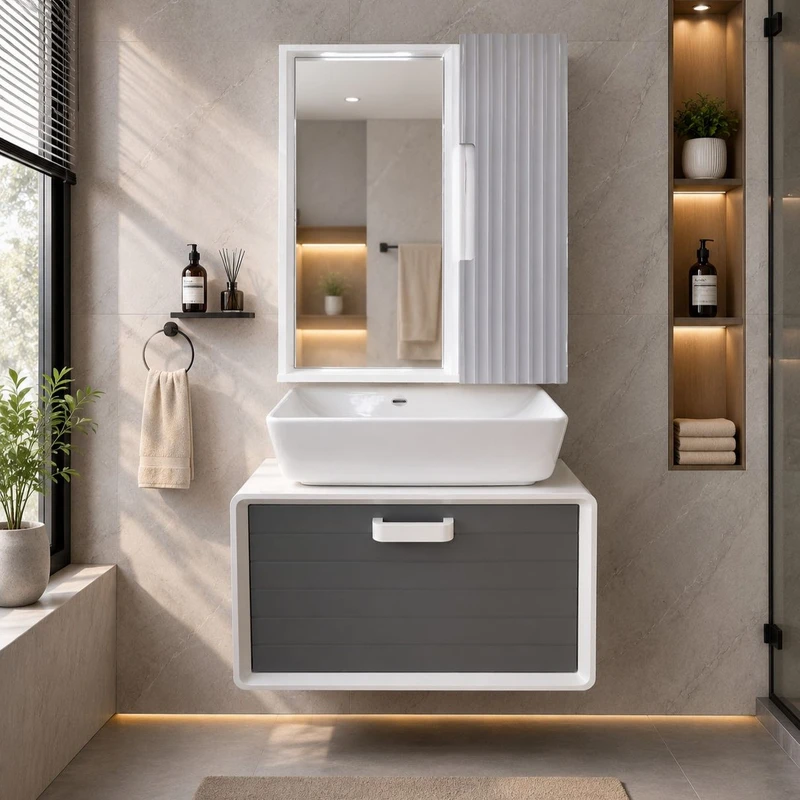 ست کابینت و روشویی مدل دایان کد 05 به همراه اینه و باکس