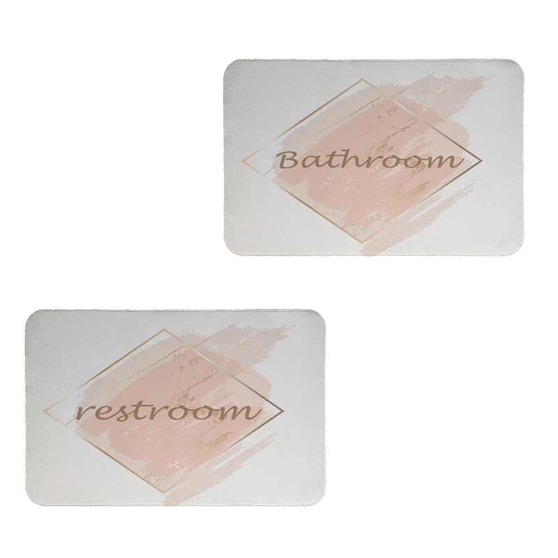   پادری طرح  Restroom & Bathroom کد 8701 سایز 60x40 سانتی متر مجموعه دو عددی