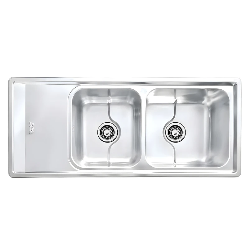 سینک ظرفشویی استیل توکار دو لگنه نگین الماس مدل SA109