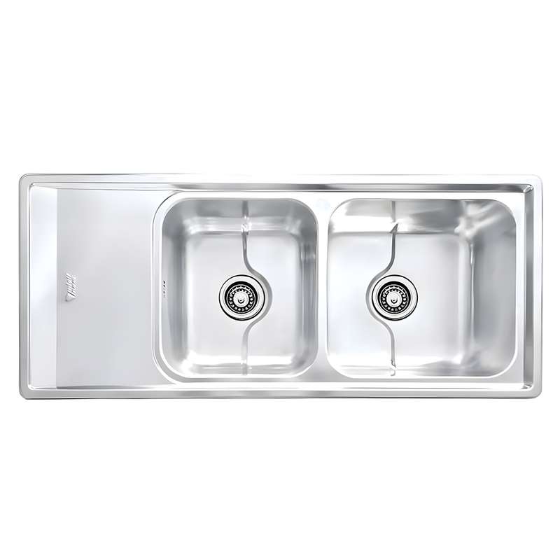 سینک ظرفشویی استیل توکار دو لگنه نگین الماس مدل SA109