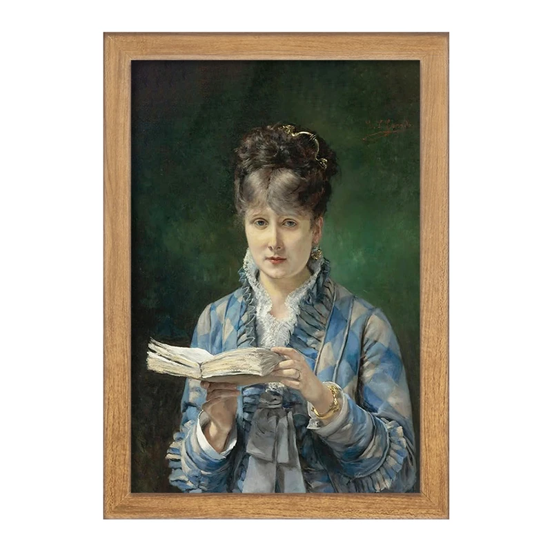 تابلو خندالو مدل نقاشی مطالعه کننده اثر ادواردو لئون گاریدو کد F12133