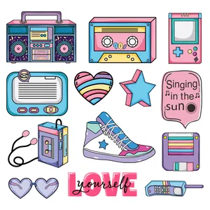 استیکر کودک مدل Old School بسته 13 عددی