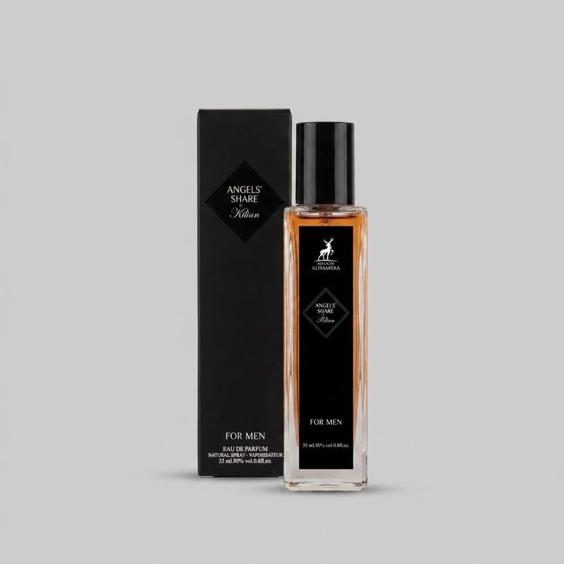 عطر جیبی مردانه الحمبرا مدل ANGELS SHARE با رایحه تند حجم 35 میلی‌لیتر
