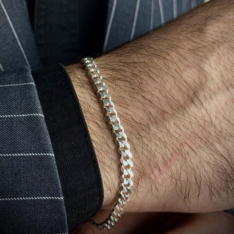 دستبند نقره مردانه مدل ترک کد DP_726