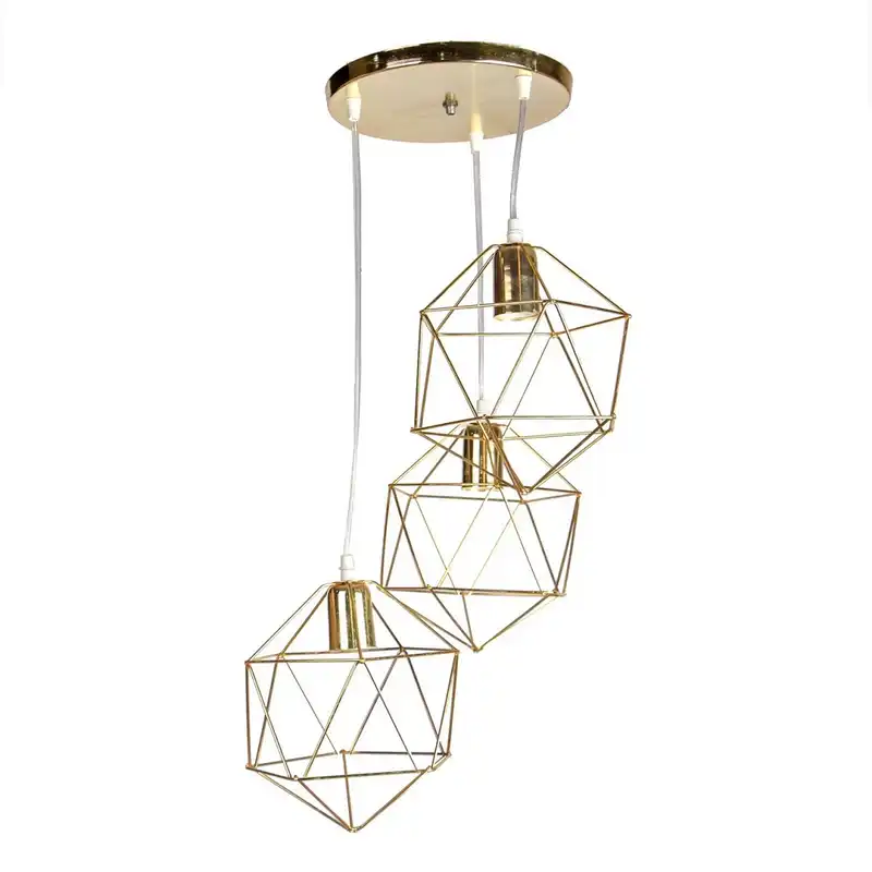 چراغ آویز سه شعله مدل ذوزنقه کد1004