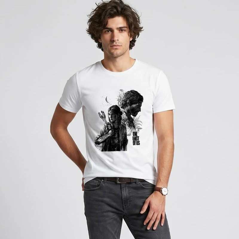 تیشرت آستین کوتاه مردانه طرح last of us کد A498