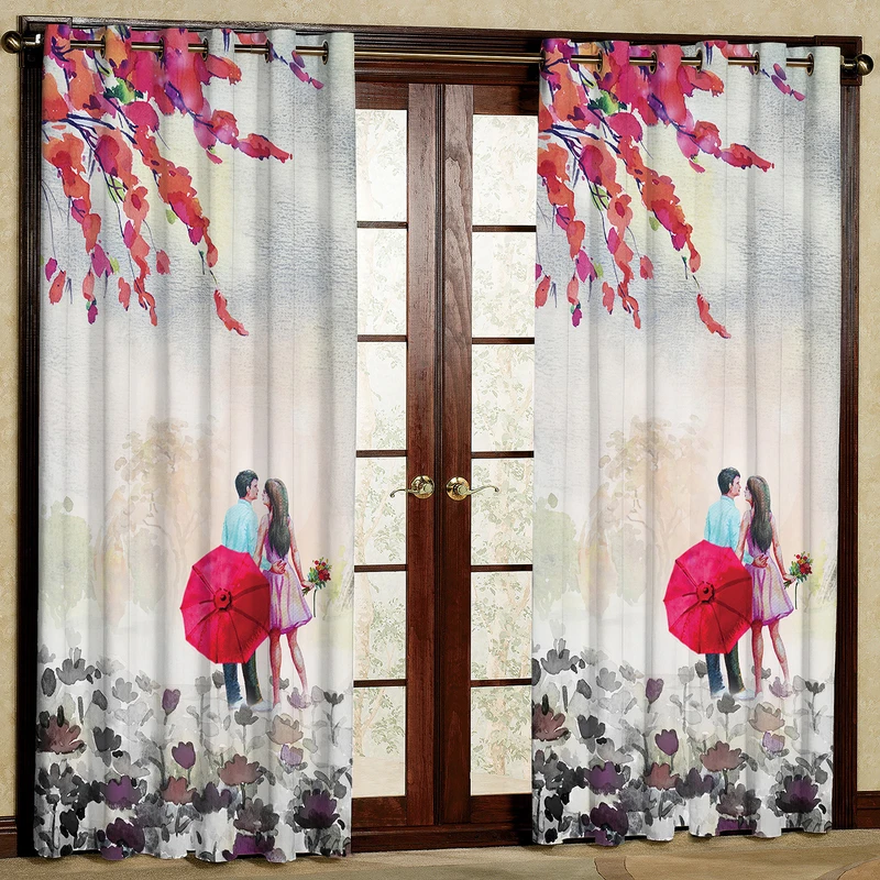 پرده مدل دختر و پسر مخمل پانچی کد 355 سایز 140x280 سانتی متر