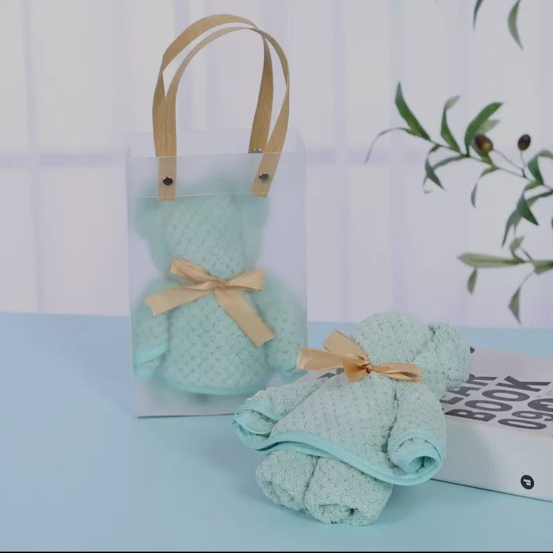 حوله دستی طرح تدی سایز 70x30 سانتی متر