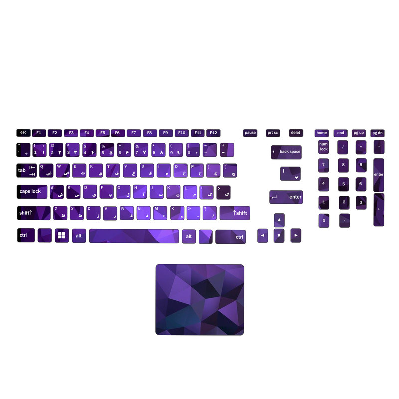  استیکر لپ تاپ مدل ferito 129 به همراه برچسب حروف فارسی کیبورد