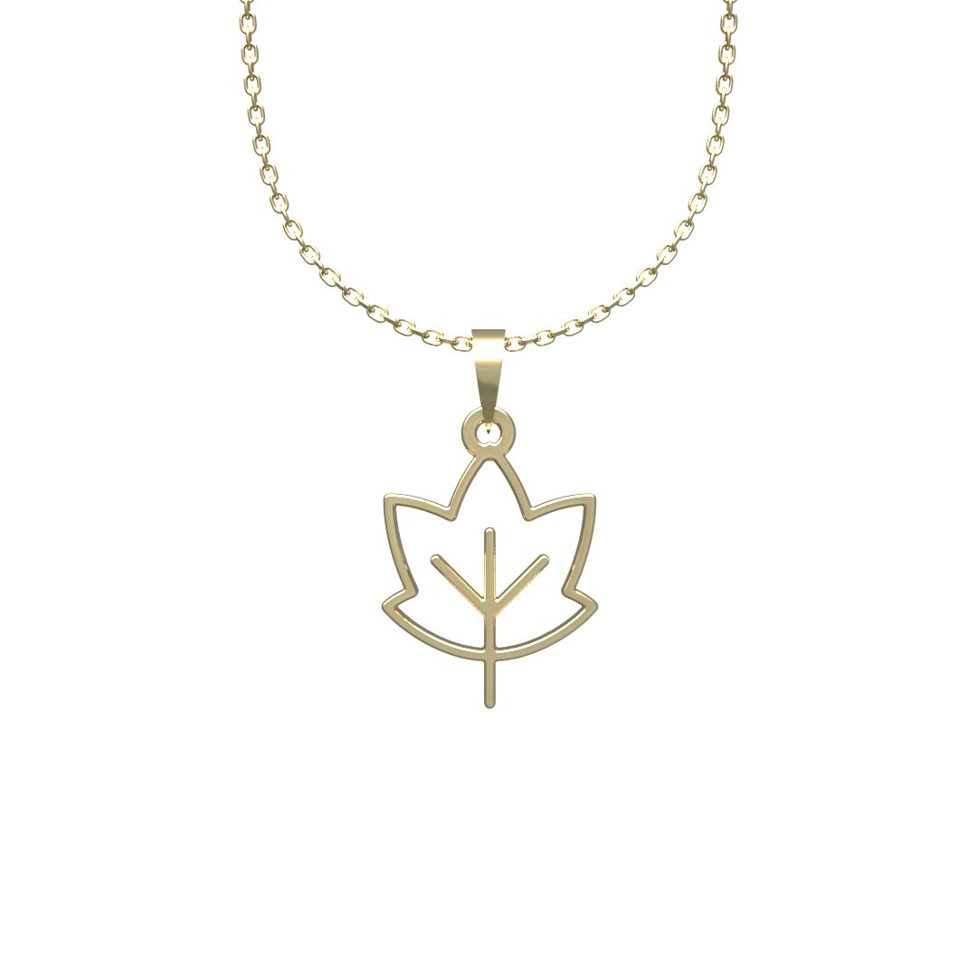 گردنبند طلا 18 عیار زنانه مدوپد مدل برگ کد L2-1-1300 -  - 6