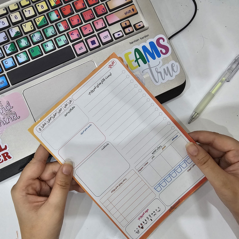 کاغذ رنگی یادداشت مدل تودولیست طرح برنامه ریزی پلنر