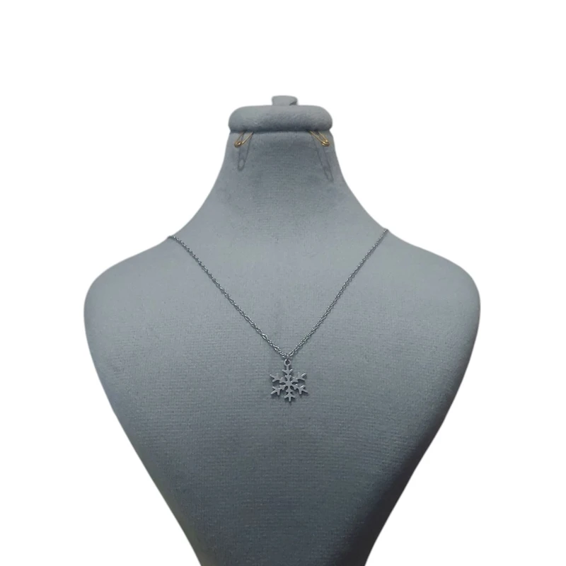 گردنبند زنانه مدل ظریف طرح دونه برف کد 56