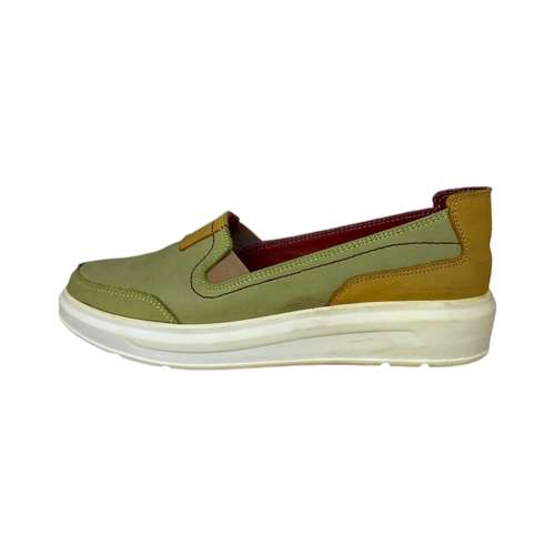 کفش طبی زنانه مدل چرم طبیعی رنگ سبز پسته ای