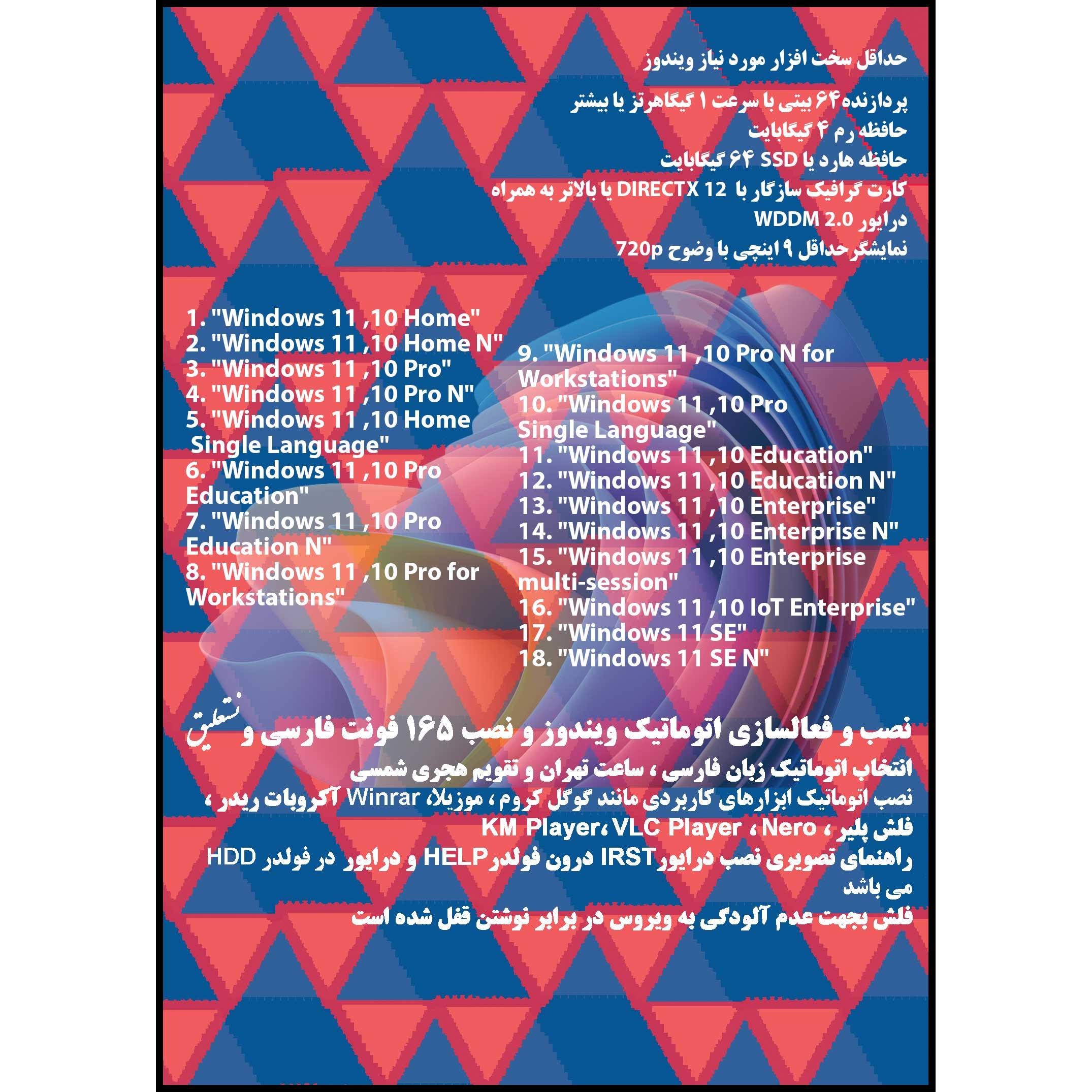 سیستم عامل Windows 11 23H2 , 10 22H2 34in1 X64 UEFI نشر مایکروسافت