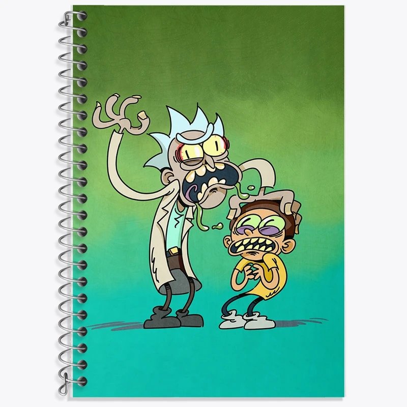 دفتر زبان 50 برگ خندالو مدل دو خط طرح ریک و مورتی (Rick and Morty) کد F572