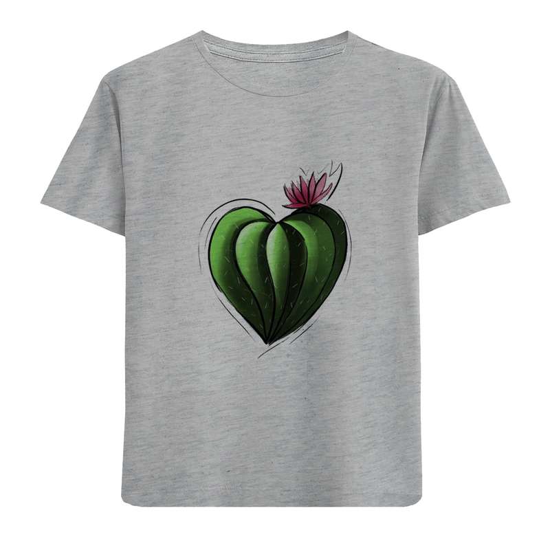 تی شرت آستین کوتاه دخترانه مدل کاکتوس قلبی D134