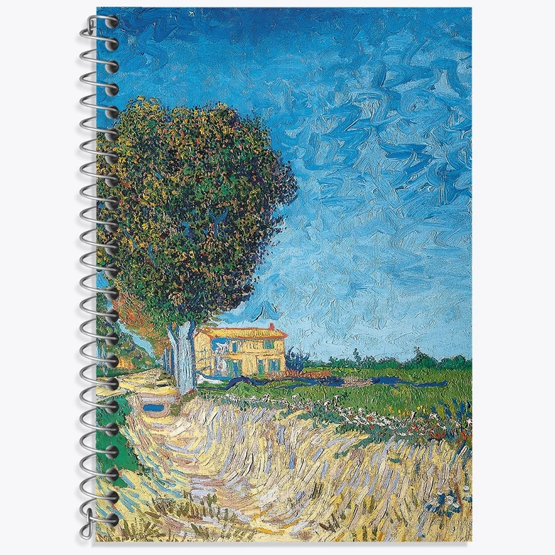 دفتر زبان 50 برگ خندالو مدل سه خط طرح ونسان ونگوگ (Van Gogh) کد 36825