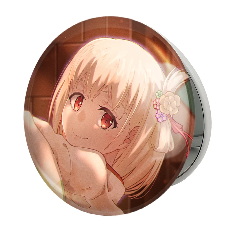 آینه جیبی خندالو طرح چیساتو انیمه لیکوریس ریکویل Lycoris Recoil مدل تاشو کد 23078 