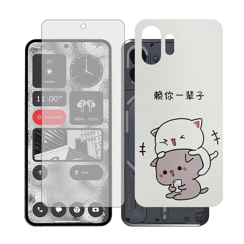 محافظ صفحه نمایش مات گلس مدل Together مناسب برای گوشی موبایل ناتینگ 2 Phone به همراه برچسب پوششی پشت گوشی