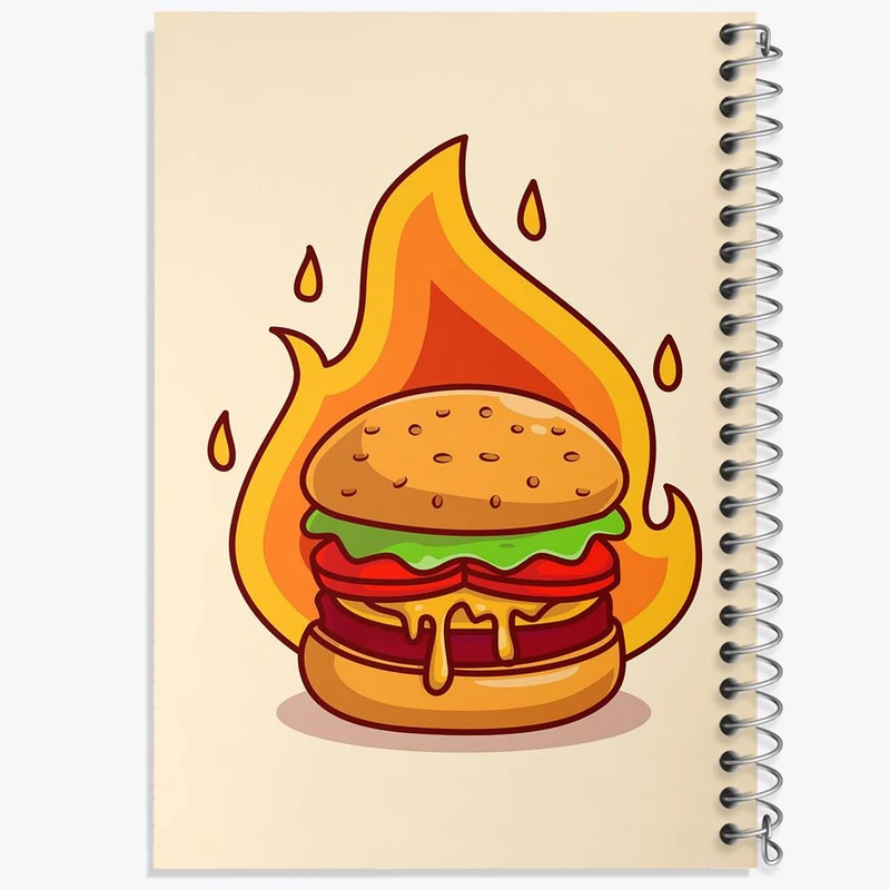 دفتر شطرنجی 50 برگ خندالو طرح فست فود برگر کد 29471