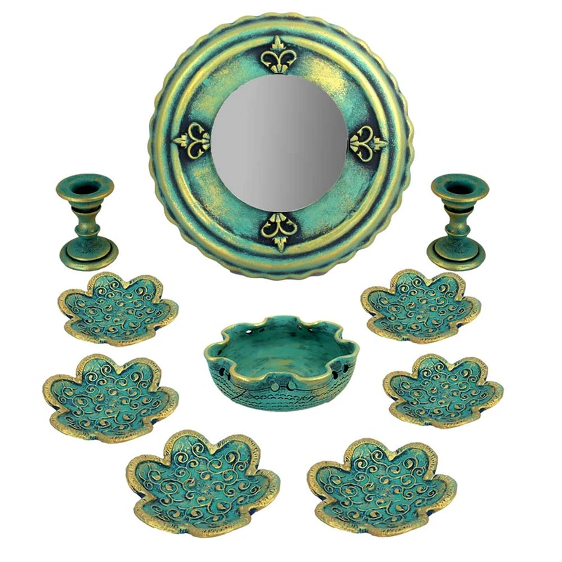 مجموعه ظروف هفت سین 10 پارچه مدل 12 پر