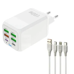 شارژر دیواری 150 وات مدل adc-pd006 به همراه 4 عدد کابل