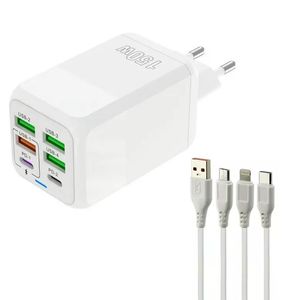 شارژر دیواری 150 وات مدل ADC-PD006 به همراه 4 عدد کابل