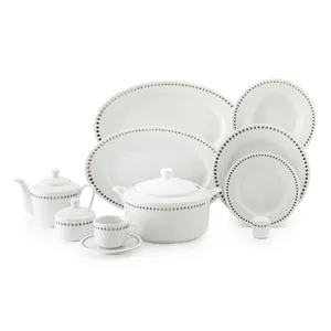 Zarin Iran Procelain Inds Radiance Silver Ray Dinnerware Set 102 Pcs High Grade