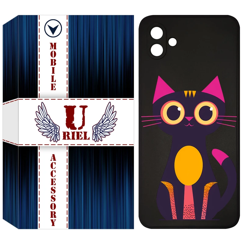 کاور یوریل مدل KSH کد 46 طرح گربه مناسب برای گوشی موبایل سامسونگ Galaxy A05