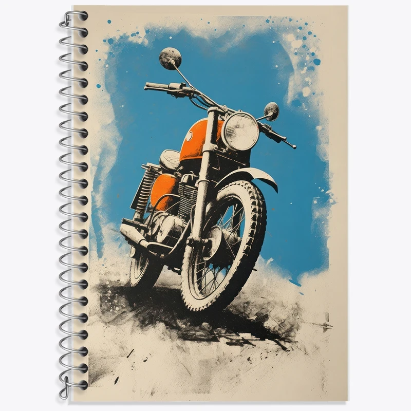 دفتر زبان 50 برگ خندالو مدل دو خط طرح موتور سیکلت کد F2706