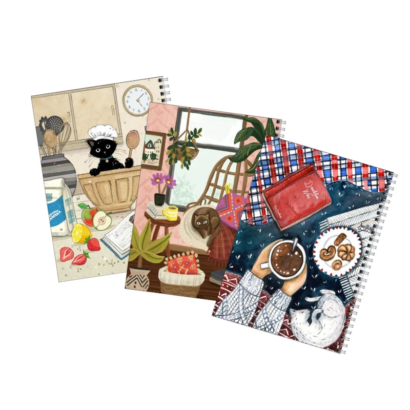 دفتر مشق 50 برگ بامبیلیپ طرح زندگی گربه ای کد 17 مجموعه 3 عددی