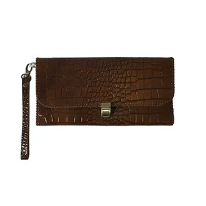 کیف دسته چک چرمی مدل کروکودیل کد kpg1004